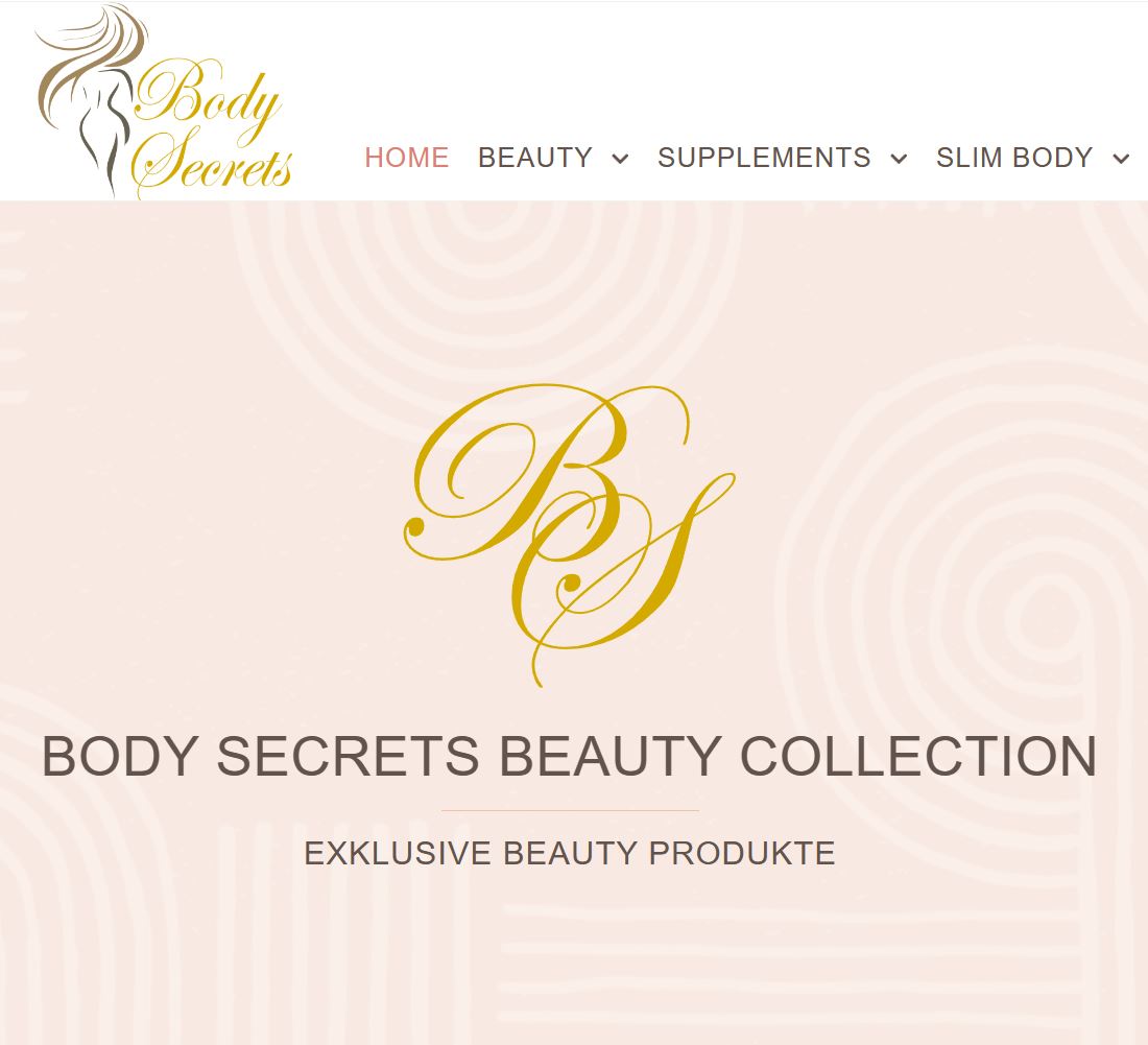 Webseite von Body Secrets Einstieg